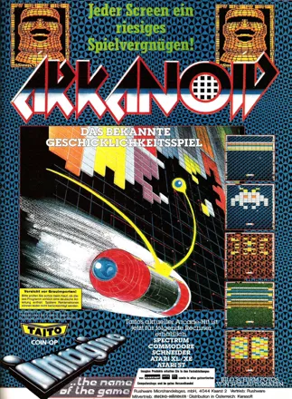 Arkanoid poster print de anuncio de videojuego retro años 80