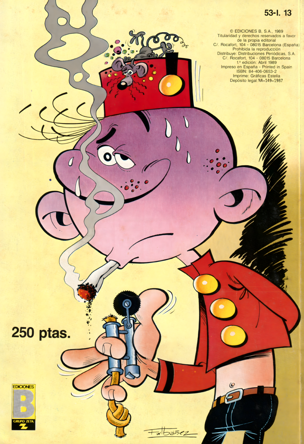 BOTONES SACARINO FUMÁNDOSE UN PORRO  - Poster Print A3+
