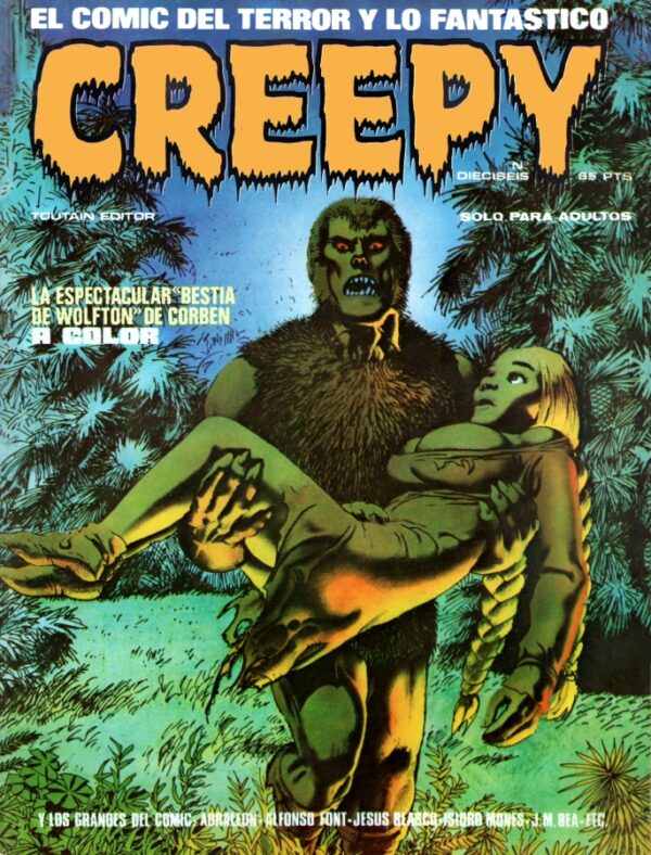 CREEPY Comics de Terror Vintage Pulp Ediciones Toutain N. 16