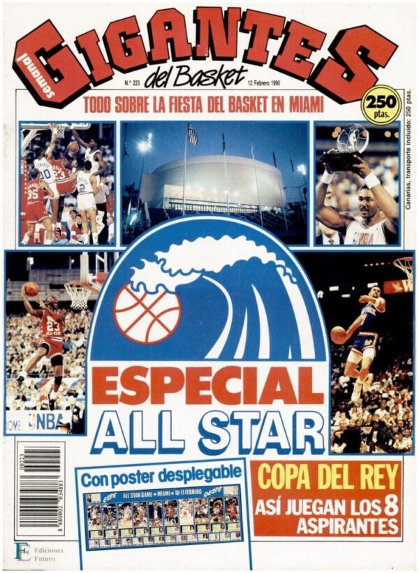 Gigantes del Basket N. 223 – Febrero 1990 – Especial All Star NBA – Revista Vintage Baloncesto