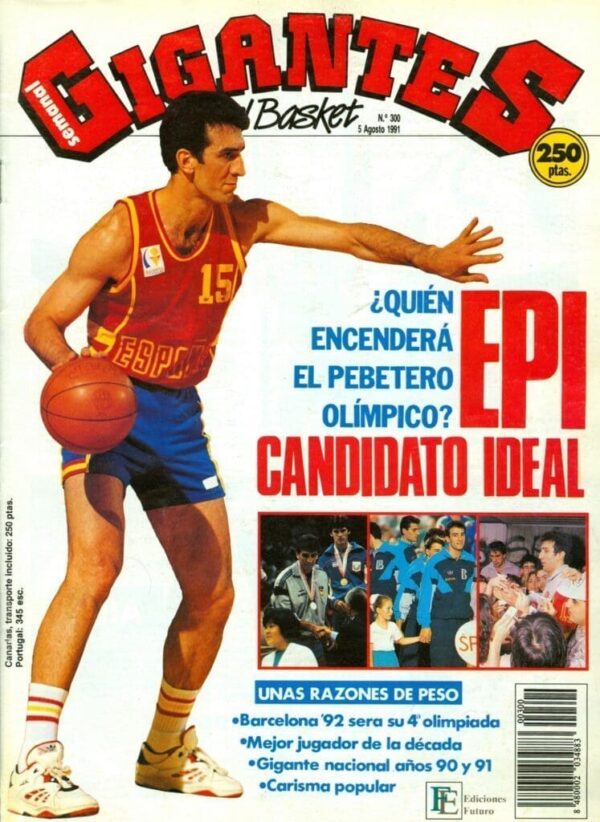 Gigantes del Basket N. 300 – Agosto 1991 – Epi Candidato Ideal – Revista Vintage Baloncesto
