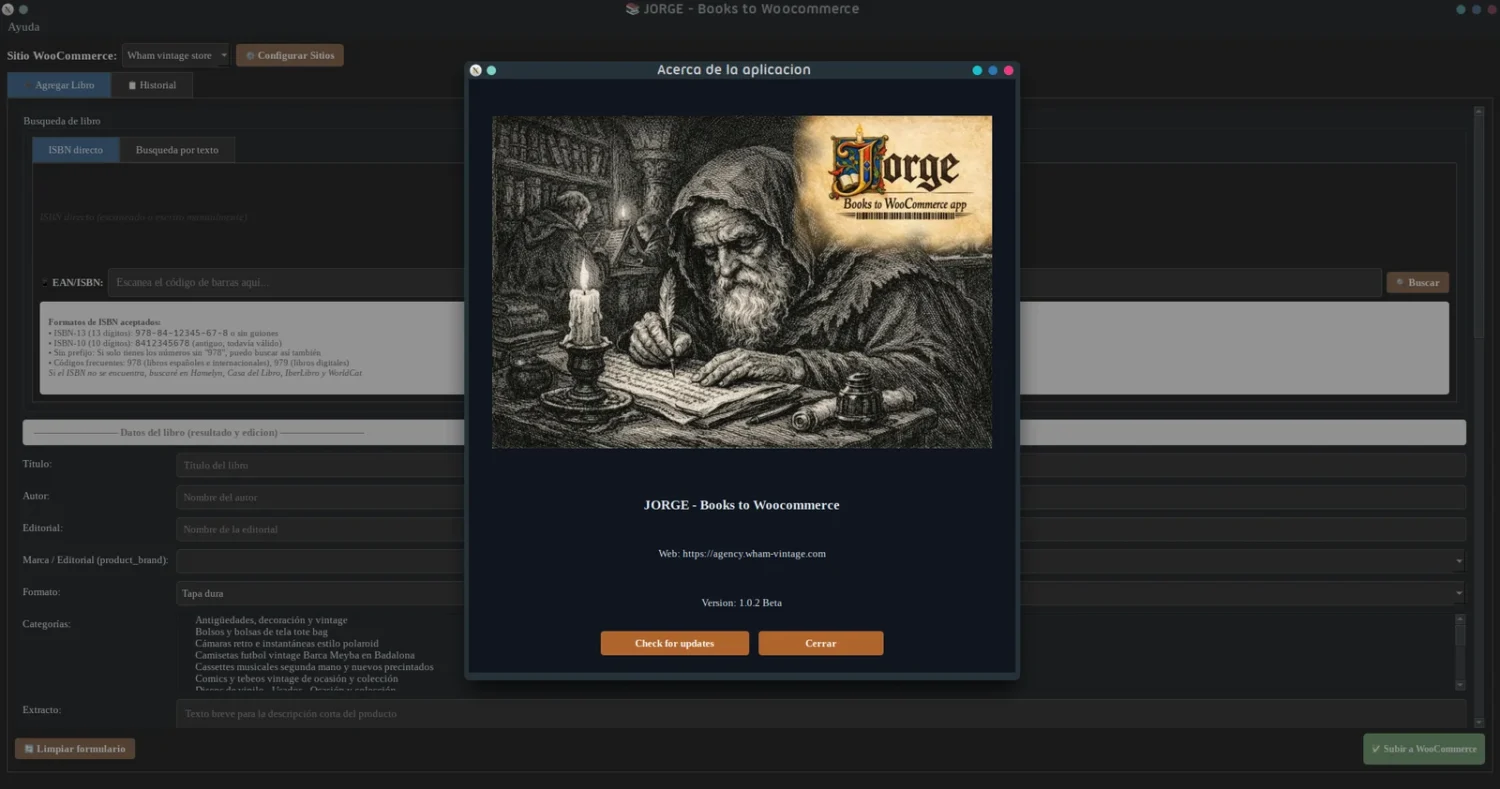 Jorge, una App que identifica tus libros por su ISBN y los crea automáticamente como productos en tu tienda online WooCommerce