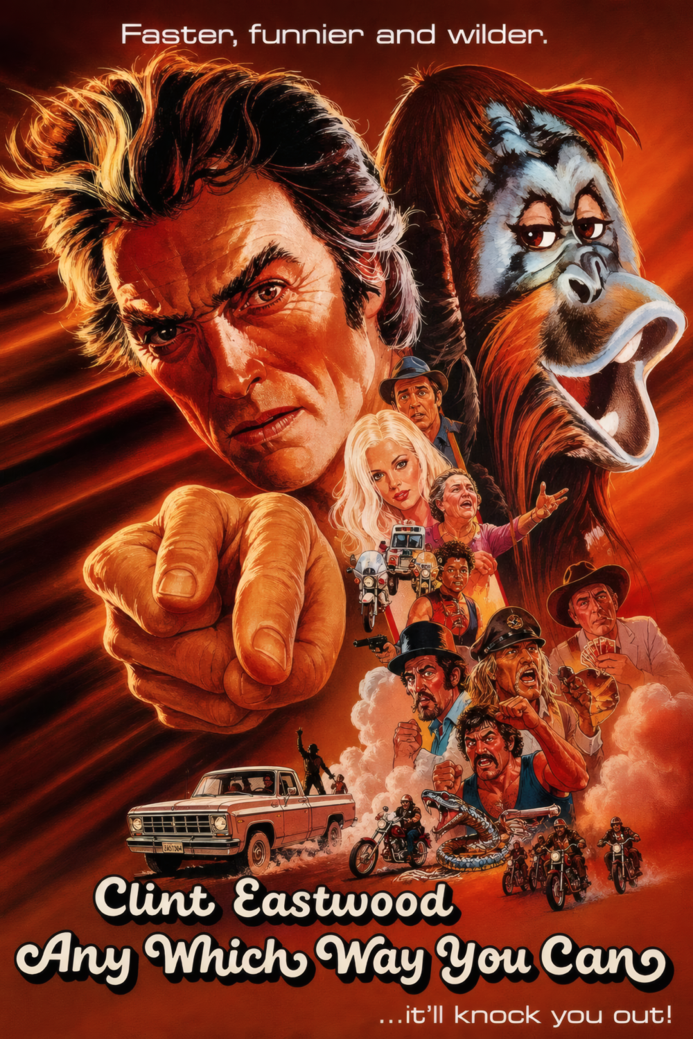 La Gran Pelea Clint Eastwood - Poster Vintage A3Plus Super HD