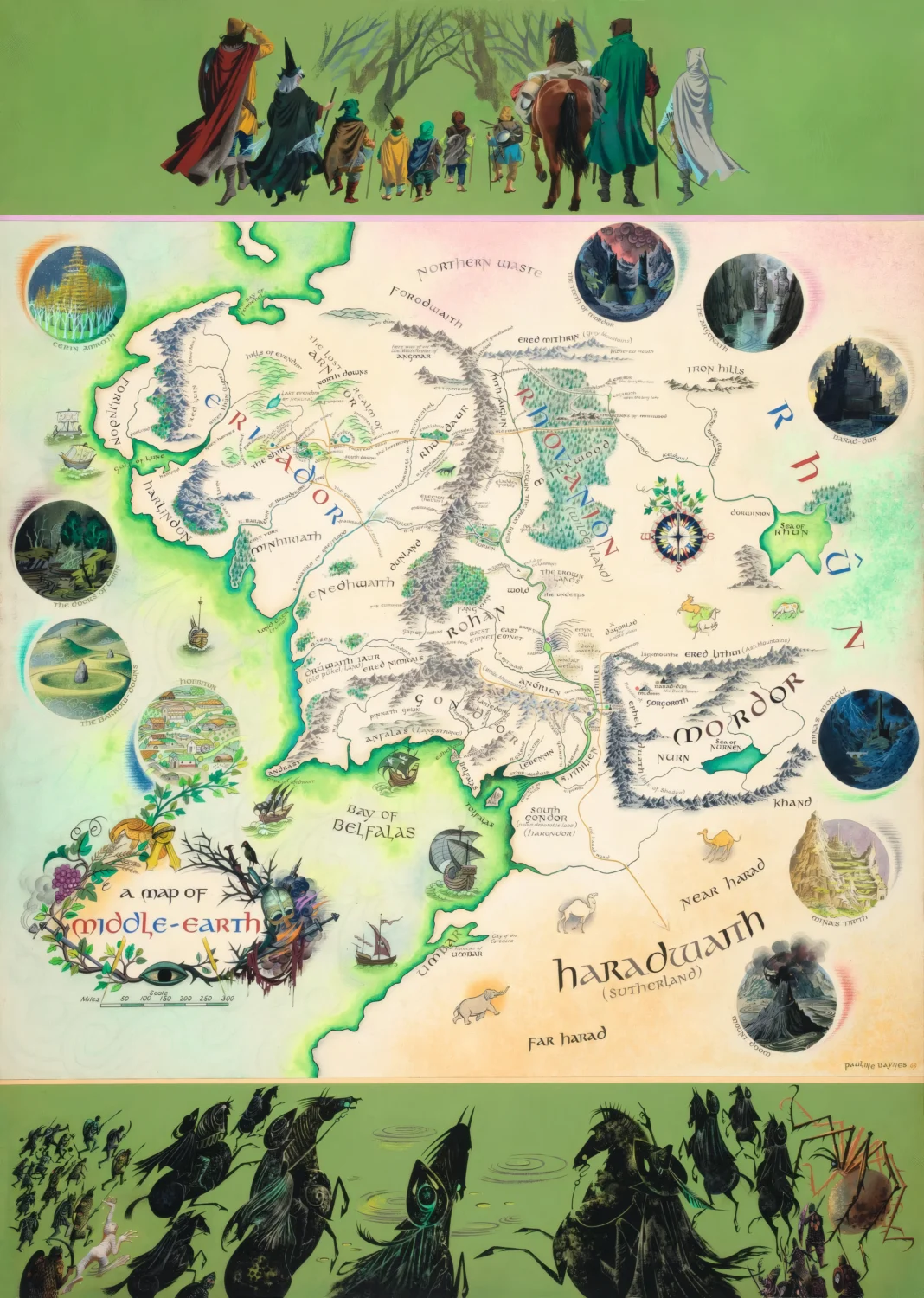 Mapa ilustrado de la Tierra Media ESDLA – Poster Print A3Plus Super HD