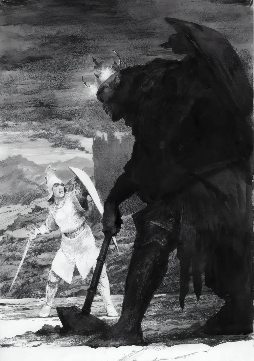 Tolkien Fingolin vs Morgoth Silmarillion Poster A3Plus Super HD
